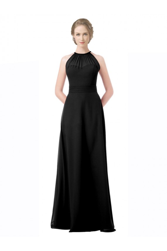 Full Length Chiffon Sweetheart Bridesmaid Dress with An Illlusion Overlay Brisbane