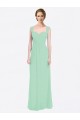 Long Chiffon Bridesmaid Dress with a Sweetheart Neckline and Pleated Shoulder Straps Brisbane
