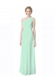 One Shoulder Chiffon Bridesmaid Dress with Asymmetrical Ruched Bodice Brisbane