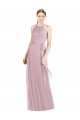 Shirred Halter Neck Long Chiffon Bridesmaid Dress Brisbane