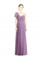 Flutter Sleeves One Shoulder Long Chiffon Bridesmaid Dress Brisbane