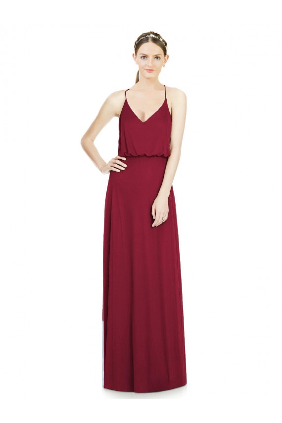 Full Length V-Neck A-Line Chiffon Boho Bridesmaid Dress Brisbane