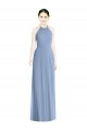 Halter Neck Tie Back Long Chiffon Bridesmaid Dress Brisbane