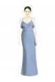 Deep Open Back Long Chiffon V-Neck Bridesmaid Dress Brisbane