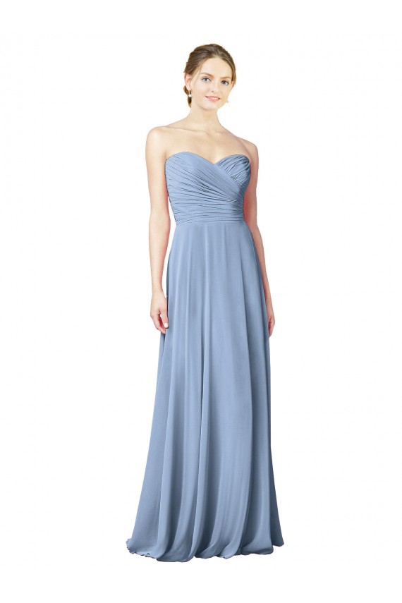 Draped Strapless Sweetheart Full Length Chiffon Bridesmaid Dress Brisbane