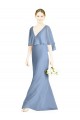 V-Back Trumpet Chiffon Bridesmaid Dress with Draped Cape Overlay Brisbane