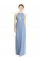 Open Back Long Chiffon Halter Bridesmaid Dress Brisbane
