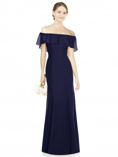 Off the Shoulder Full-Length Trumpet Chiffon Bridesmaid Dress Brisbane