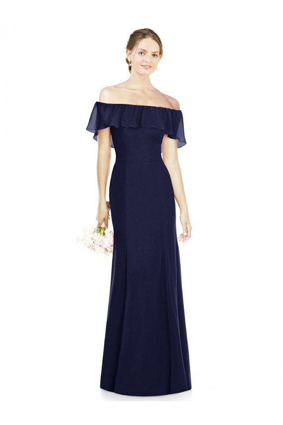 Off the Shoulder Full-Length Trumpet Chiffon Bridesmaid Dress Brisbane