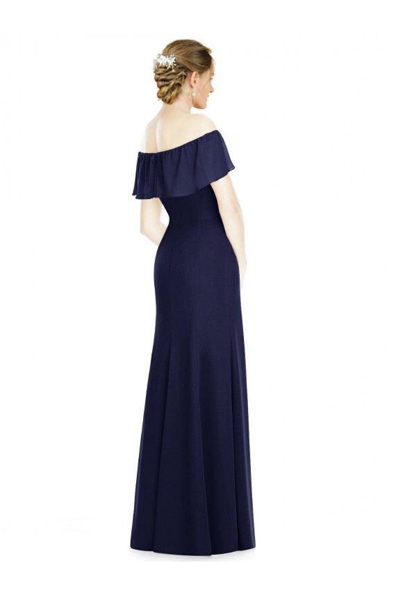 Off the Shoulder Full-Length Trumpet Chiffon Bridesmaid Dress Brisbane