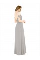 Draped Cold Shoulder Chiffon Bridesmaid Dress with Pleated Wrap Bodice Brisbane
