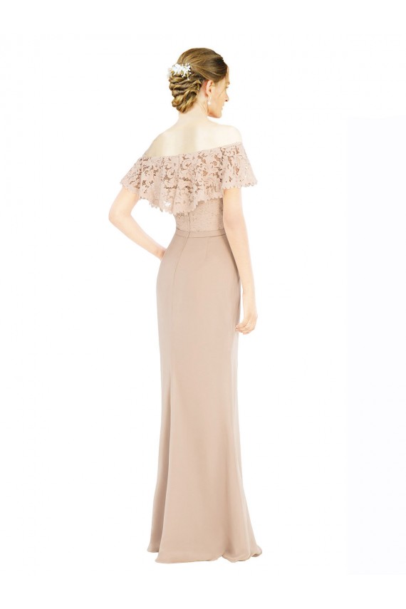 Off the Shoulder Sleeves Sheath Chiffon Bridesmaid Dress / Prom Dress Brisbane