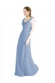 Fluted Chiffon Wrap Bridesmaid Dress with Ruffles V-Neck Brisbane