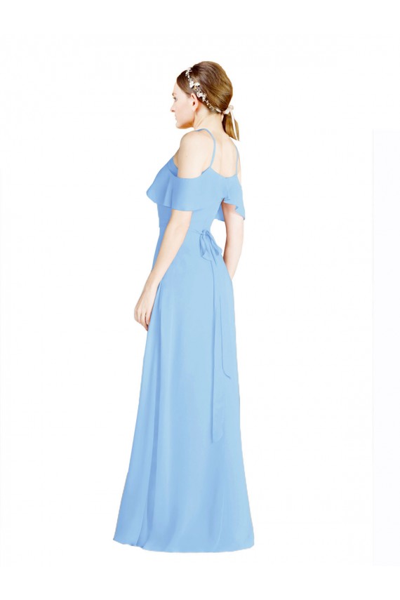 Halter Frill Cold Shoulder A-Line Chiffon Bridesmaid Dress Brisbane