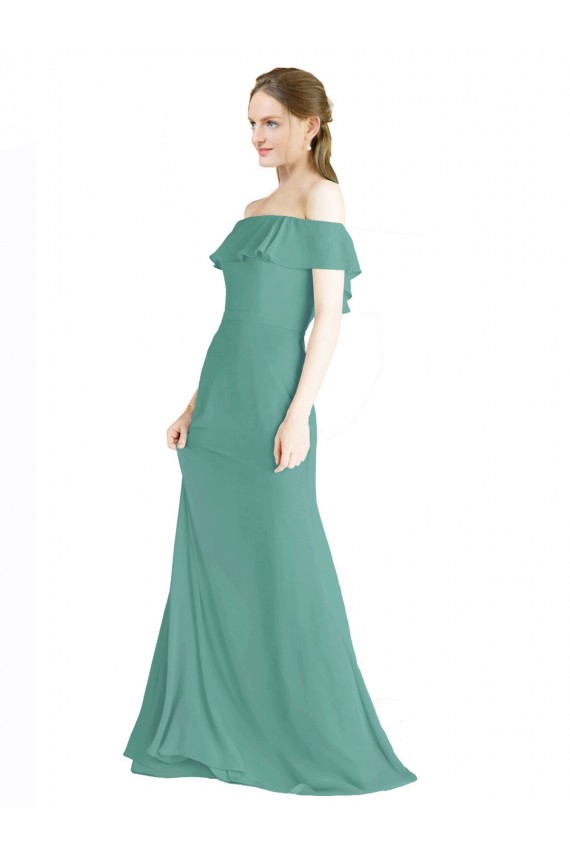 Off the Shoulder Bohemian Chiffon Bridesmaid Dress Brisbane