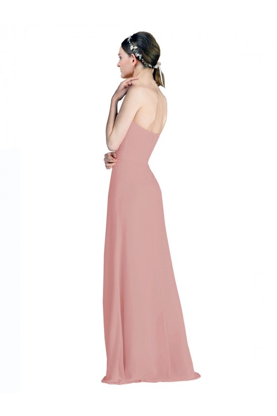 Daped A-Line Chiffon Bridesmaid Dress with Pleated Sweetheart Bodice Brisbane