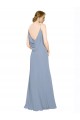 Cowl Back Long Chiffon Slip Bridesmaid Dress with Straps Brisbane