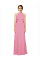 Ruffle Halter Neck A-Line Chiffon Bridesmaid Dress with Open Back Brisbane