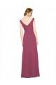 V-Neckline Long Chiffon Bridesmaid Dress with Wide V-Back Brisbane