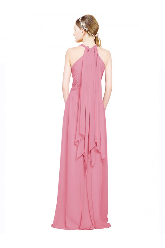 Halter Neck Keyhole A-Line Chiffon Bridesmaid Dress Brisbane