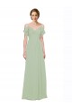 Split Cold Shoulder Draped A-Line Chiffon Bridesmaid Dress Brisbane