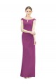 Full Length Long Chiffon Bridesmaid Dress with Boat Neck Brisbane
