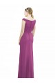 Full Length Long Chiffon Bridesmaid Dress with Boat Neck Brisbane