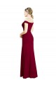 Off the Shoulder Long Chiffon Bridesmaid Dress / Prom Dress with Pleats Brisbane