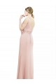 Full Length Long Chiffon Bridesmaid Dress with Pleated Lace Waist Brisbane