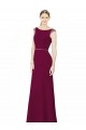 Slim Chiffon Bridesmaid Dress with Embellished Capped Sleeves Brisbane