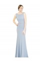 Full Length Chiffon Bridesmaid Dress with Sparkly Neckline and Belt Brisbane