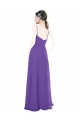 Long Chiffon A-Line Bridesmaid Dress with Deep V-Neckline and Side Slit Brisbane