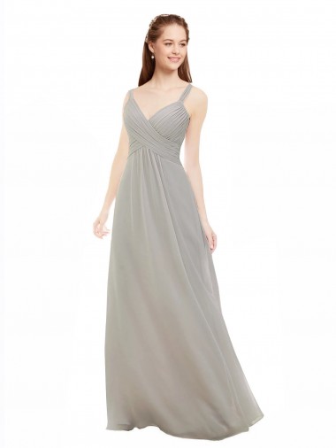 Chiffon Bridesmaid Dress with Ruched Draped Bodice Brisbane