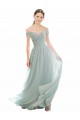 Romantic Bridesmaid Dress with Embroidered Off the Shoulder Bodice Brisbane