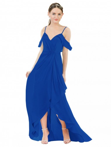 High Low Boho Bridesmaid Dress with Cold Shoulder Sleeves Brisbane