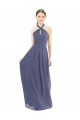 High Halter Neck Chiffon Bridesmaid Dress with Twist-Tie Brisbane