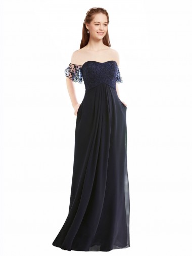 Boho Bridesmaid Dress with Beaded Embroidered Bodice and Flutter Cap Sleeves Brisbane