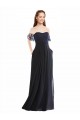 Boho Bridesmaid Dress with Beaded Embroidered Bodice and Flutter Cap Sleeves Brisbane