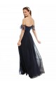 Boho Bridesmaid Dress with Beaded Embroidered Bodice and Flutter Cap Sleeves Brisbane
