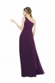 One Shoulder Chiffon Bridesmaid Dress with Draped Bodice Brisbane