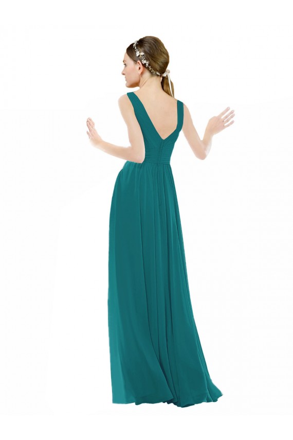 Figure Flattering Chiffon Bridesmaid Dress with Draped V-Neck Bodice Brisbane