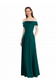 Classic Off the Shoulder Chiffon Bridesmaid Dress with Cap Sleeves Brisbane