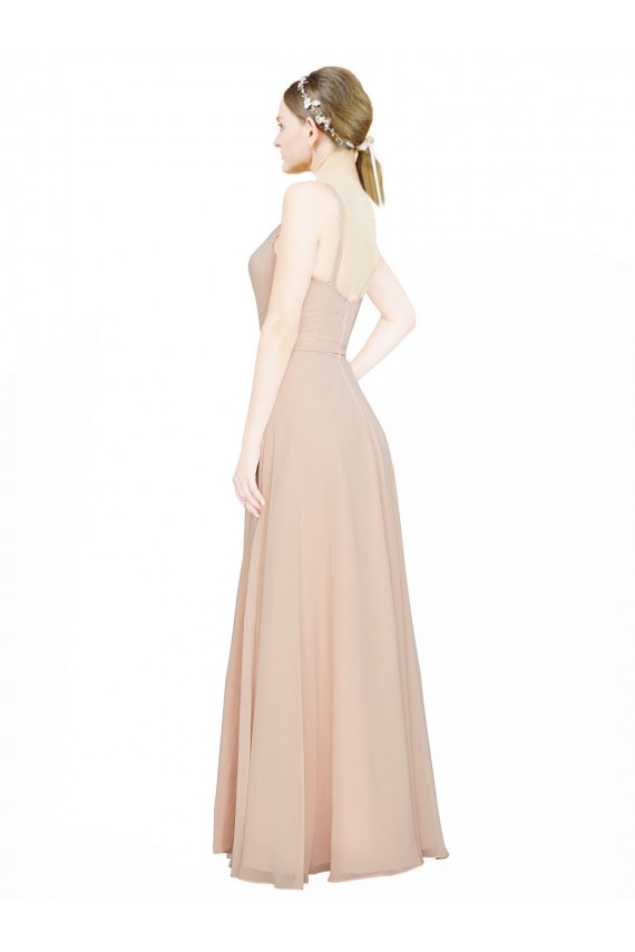 Chiffon Bridesmaids Dress with Matching Chiffon Tie Sash Brisbane