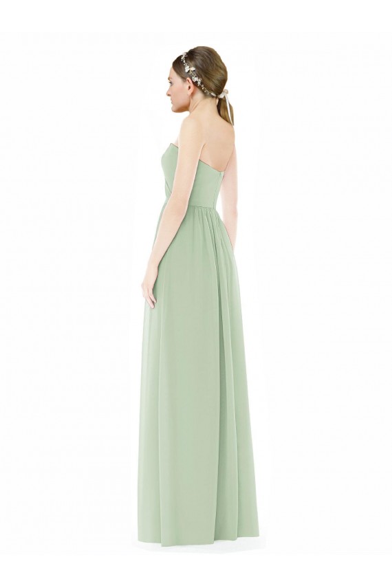 Strapless Draped Bodice Maxi Bridesmaid Dress with Front Slits Brisbane