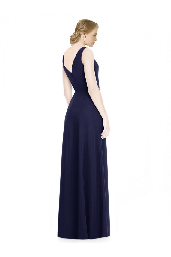 Cowl Neck Deep V-Back Chiffon Bridesmaid Dress with Side Front Slits Brisbane