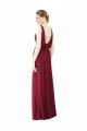 V-Neck Full-Length Sleeveless Low Back Chiffon Bridesmaid Dress Brisbane