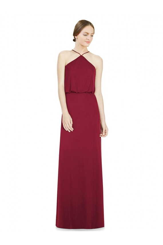 Sleek Halter Neck A-Line Chiffon Bridesmaid Dress Brisbane