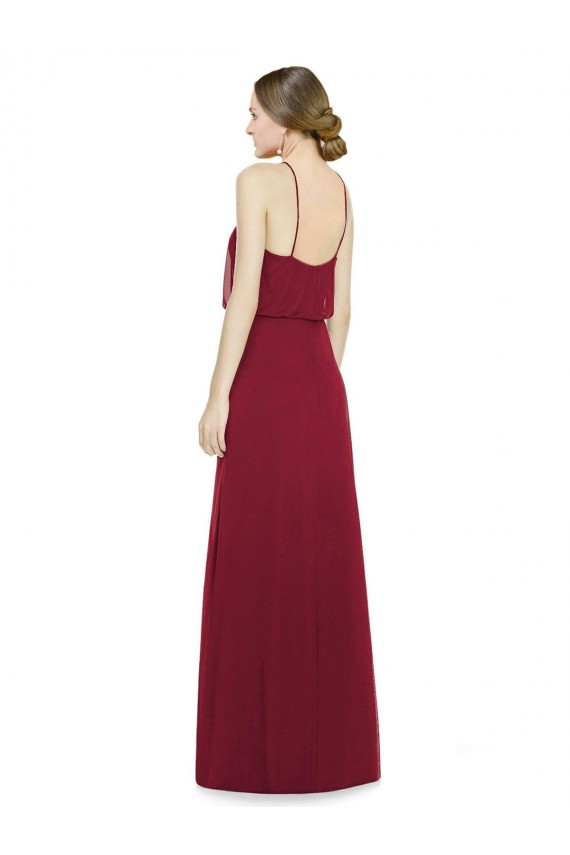 Sleek Halter Neck A-Line Chiffon Bridesmaid Dress Brisbane