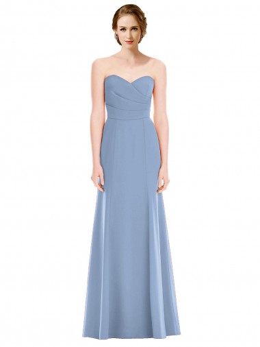 Draped Strapless Sweetheart Trumpet Chiffon Bridesmaid Dress Brisbane