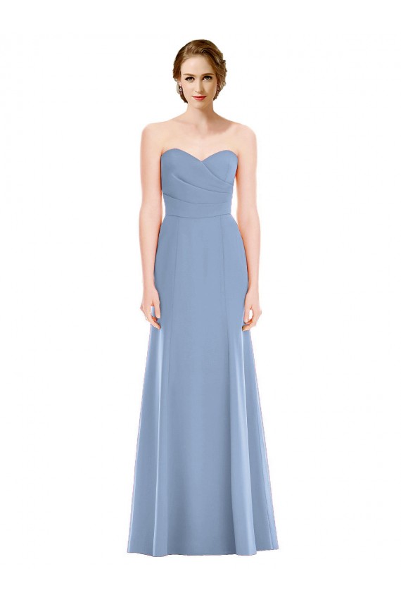 Draped Strapless Sweetheart Trumpet Chiffon Bridesmaid Dress Brisbane